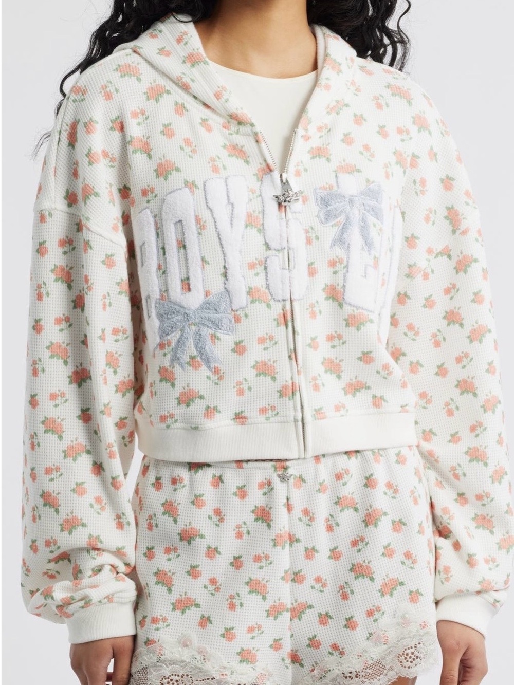 NWOT! Boys Lie Alex Sunshine and Bows Crop Zop Hoodie